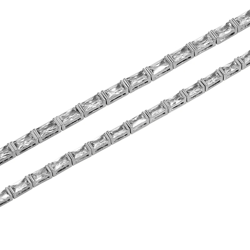 TOPGRILLZ Baguette Couple Tennis Bracelet