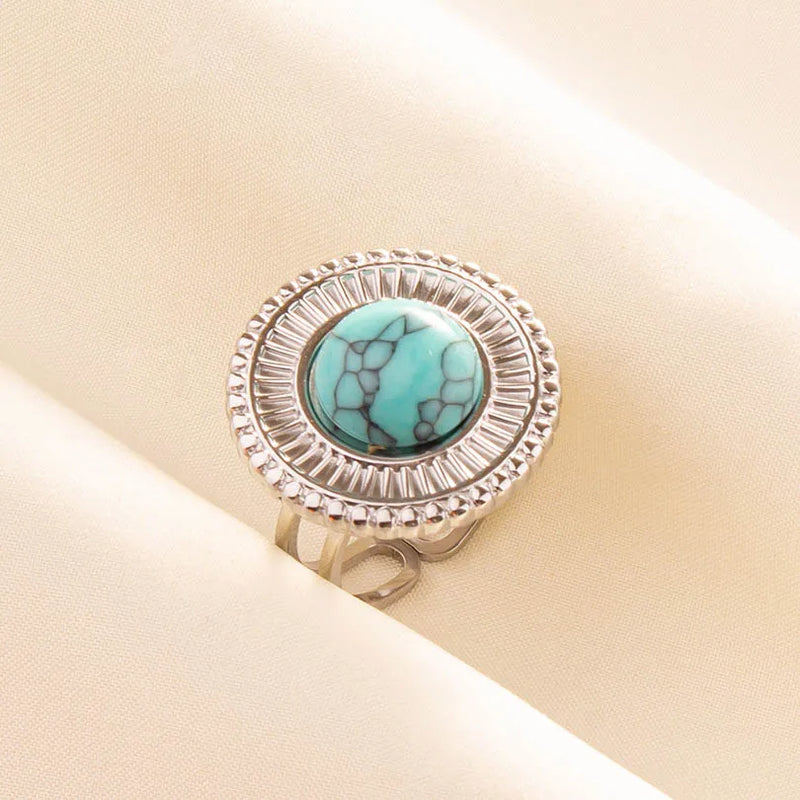 Boho Turquoise Adjustable Ring 