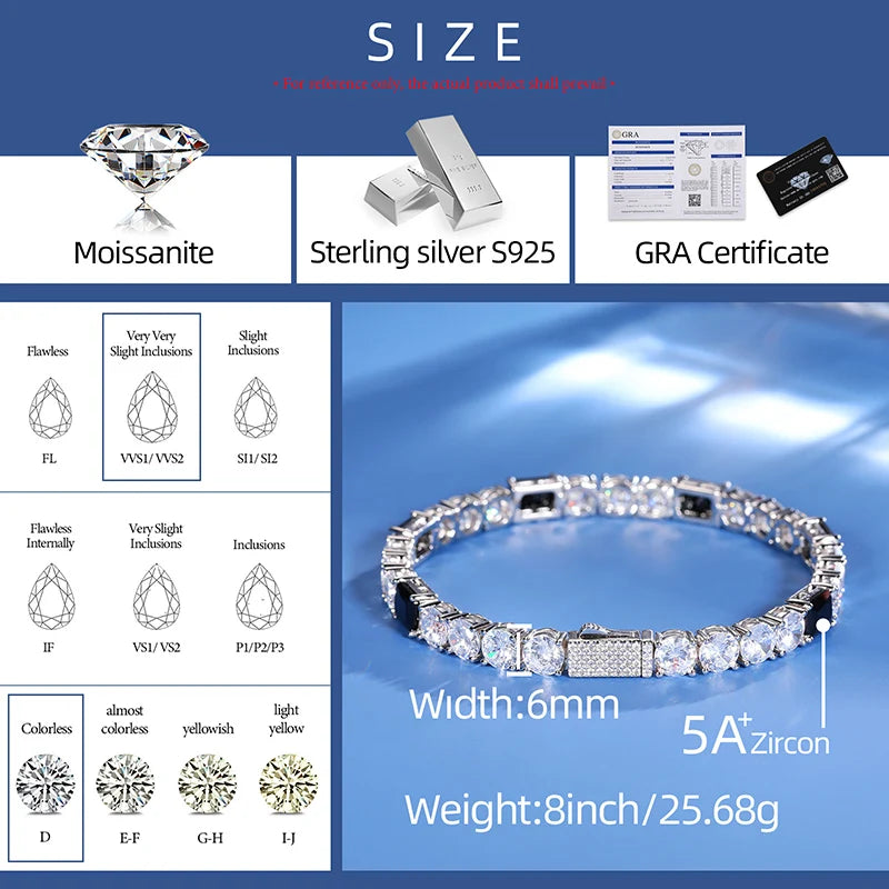 ICEOUTBOX Moissanite & Black CZ Bracelet