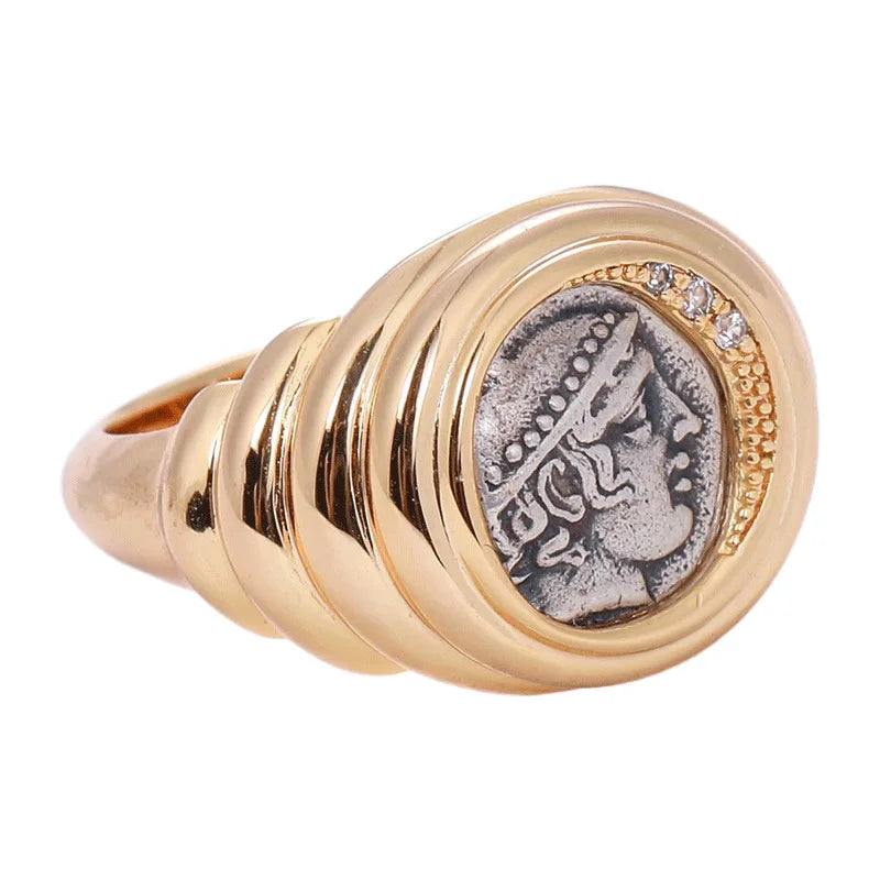 Greek Merchant God Holmoth Coin Ring