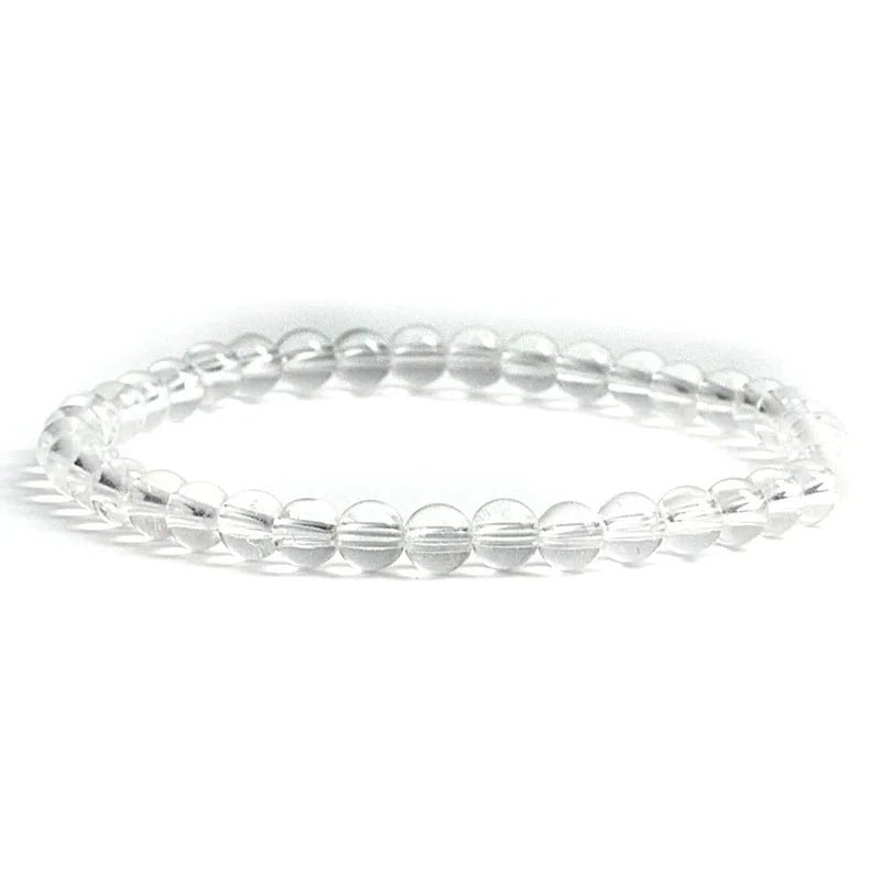 Unisex Natural Stone Beaded Elastic Bracelet