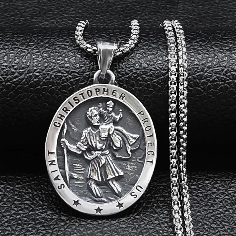 Stainless Steel Protection Amulet Necklace