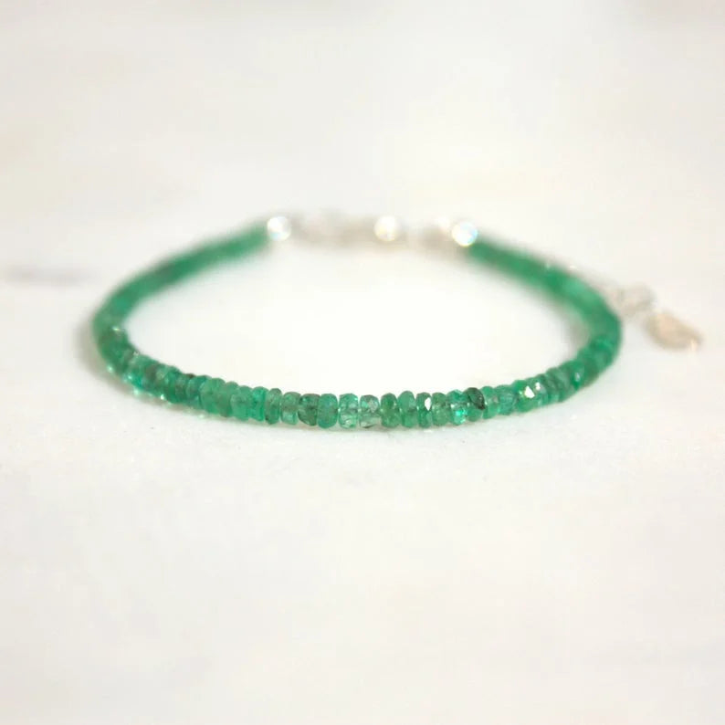 Emerald Faceted Bracelet 