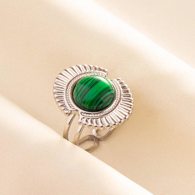 Green Turquoise Adjustable Ring