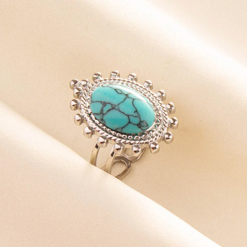 Boho Turquoise Adjustable Ring 