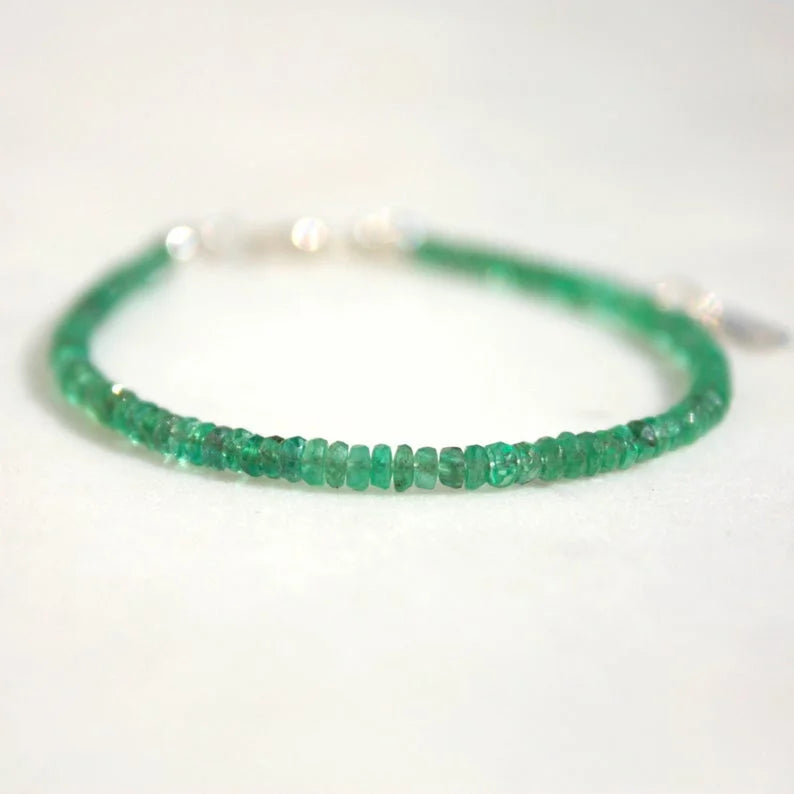 Emerald Faceted Bracelet 