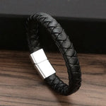 Men's Gold-Plated Leather Bracelet 