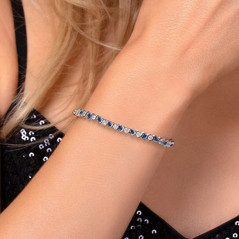 Sapphire-Blue Kyanite Tennis Bracelet