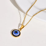 Evil Eye Circle Pendant Necklace