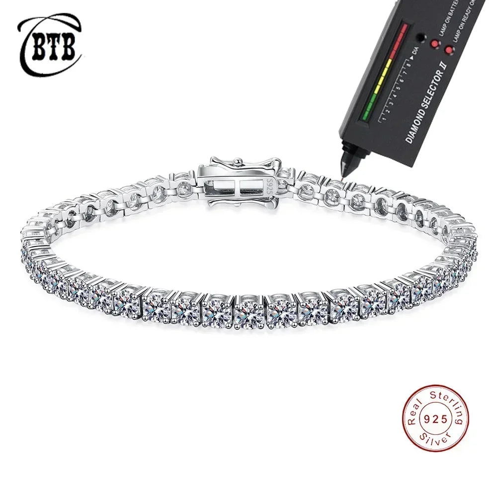Moissanite Bracelet in 925 Sterling Silver