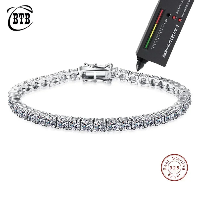 Moissanite Bracelet in 925 Sterling Silver
