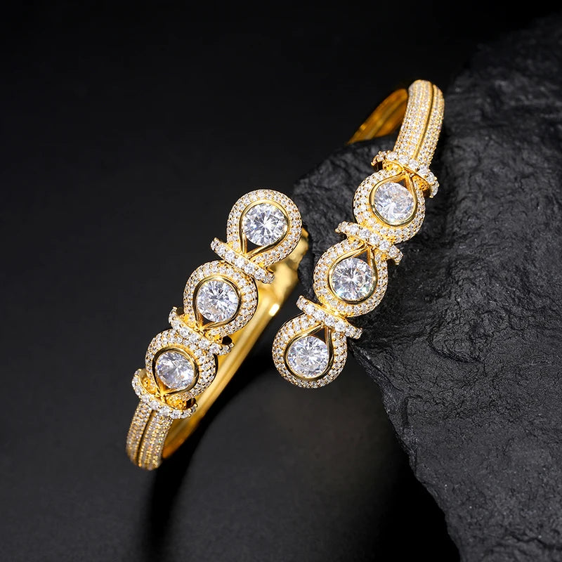 TUHE Luxury Moissanite 925 Silver Hip-Hop Bangle