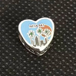 925 Silver Miami Palm Tree Sunset Charm