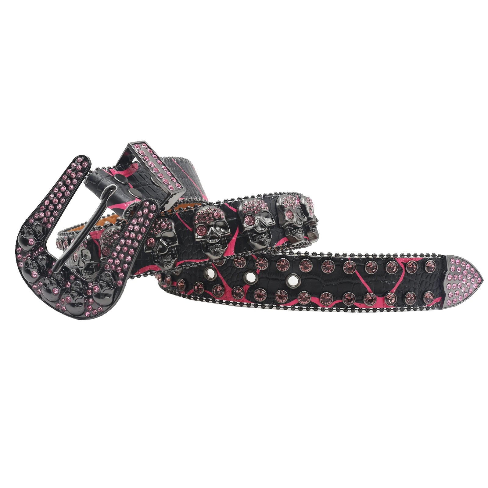 Strap Punk Rhinestone Western Belt
