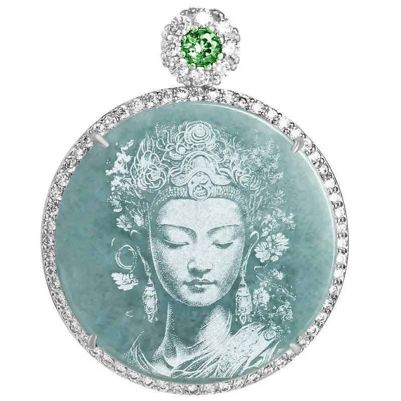 Blue Jadeite Dragon Pendant