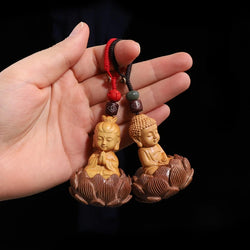 Ethnic Style Wood Carving Keychain