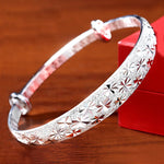 Silver Gypsophila Star Cuff Bracelet
