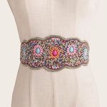 Turquoise Beads Elastic Corset Belt