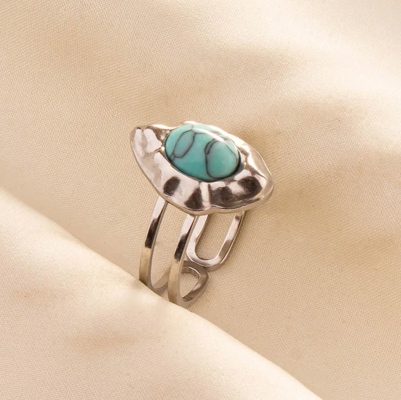 Boho Turquoise Adjustable Ring 