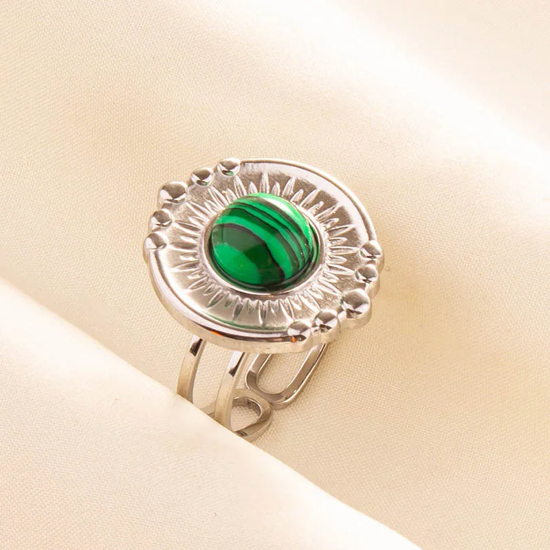 Green Turquoise Adjustable Ring