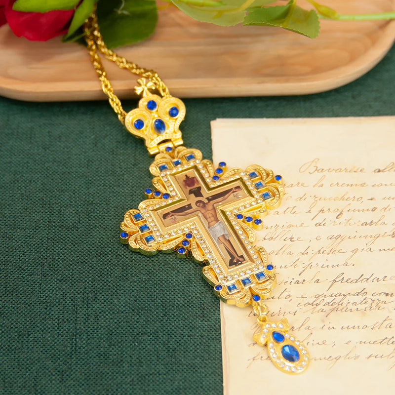 HT Gold Greek Orthodox Cross Necklace