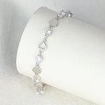 925 Heart Zircon Hollow Bracelet