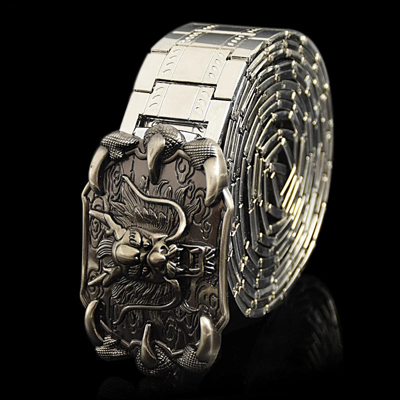 Men's Retro Dragon Belt – Gold Stainless 
