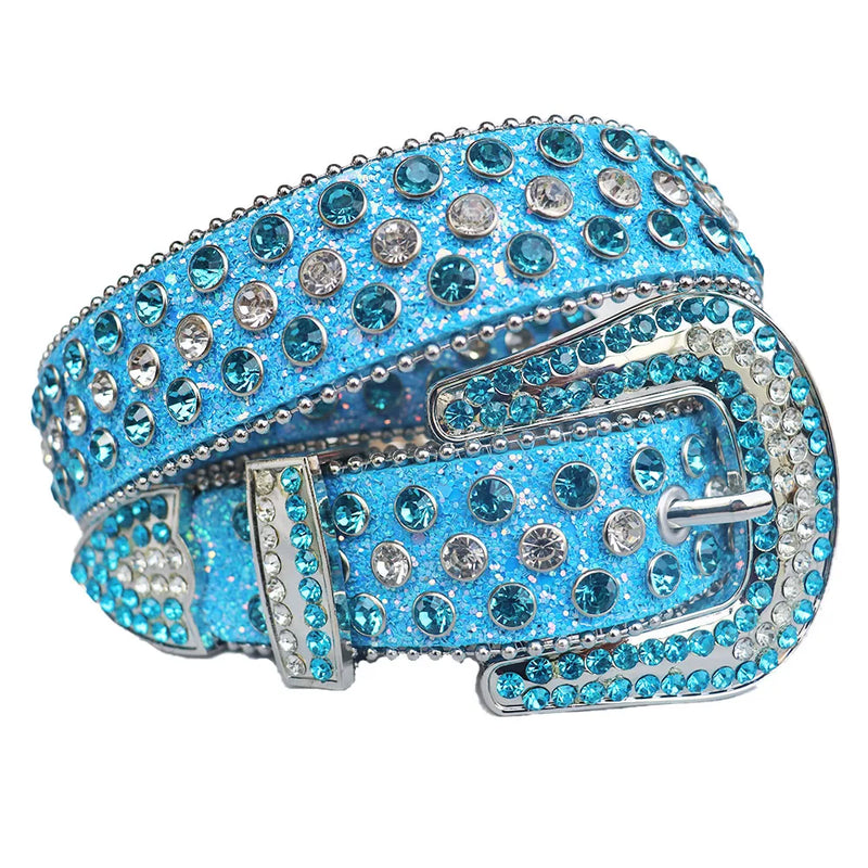 Rhinestone Western Cowboy Belt for Women Unisex