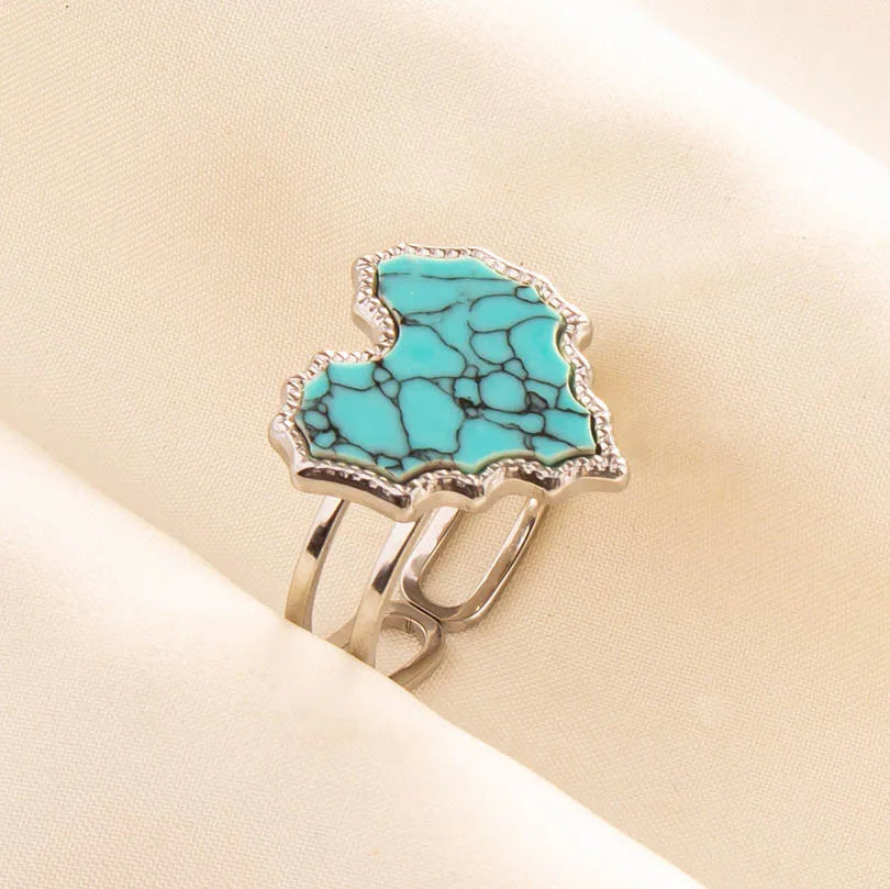 Boho Turquoise Adjustable Ring 