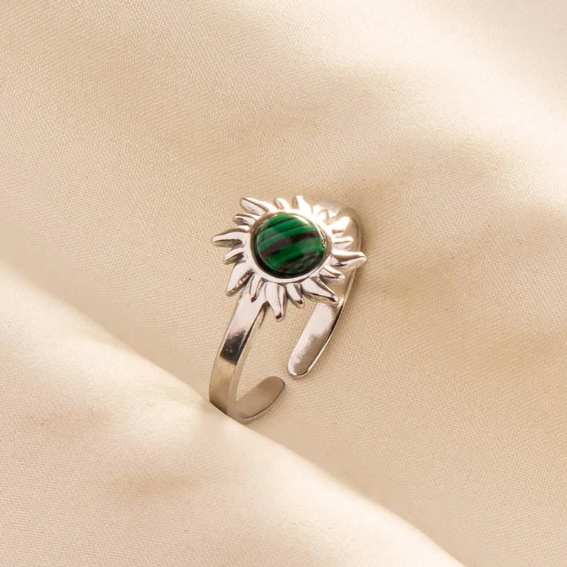 Green Turquoise Adjustable Ring