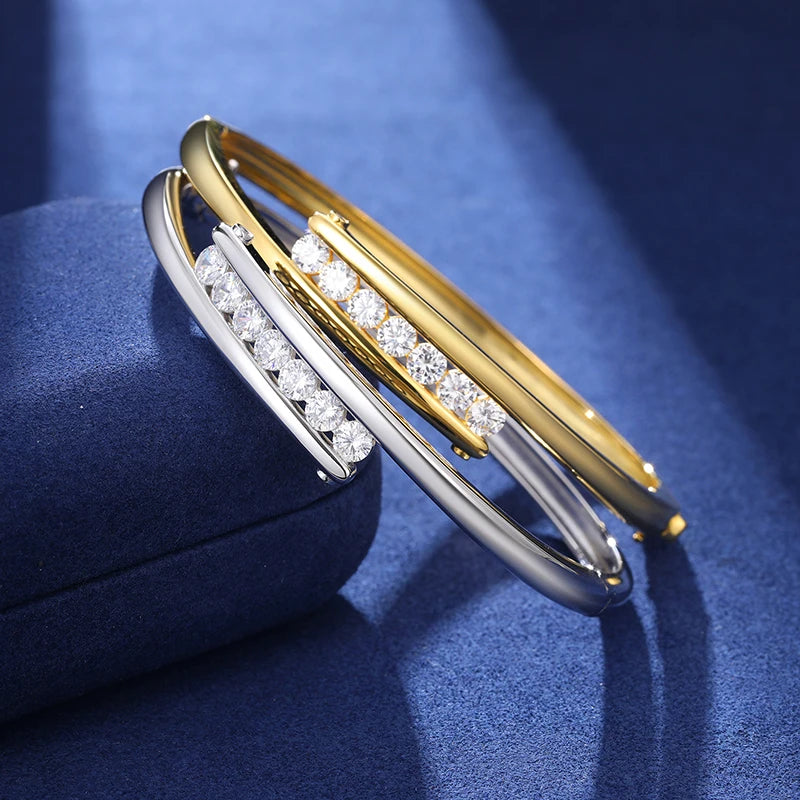 S925 Moissanite Punk Couple Bangle