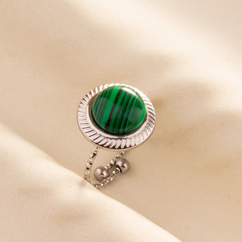 Green Turquoise Adjustable Ring