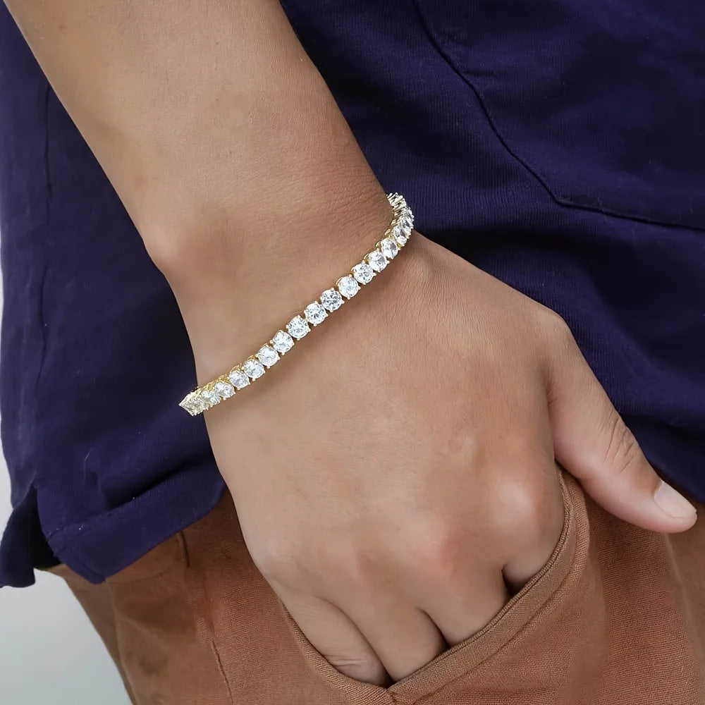 Pure Copper Zirconia Tennis Chain Bracelet