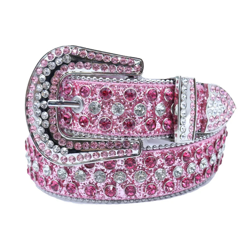 Rhinestone Western Cowboy Belt for Women Unisex