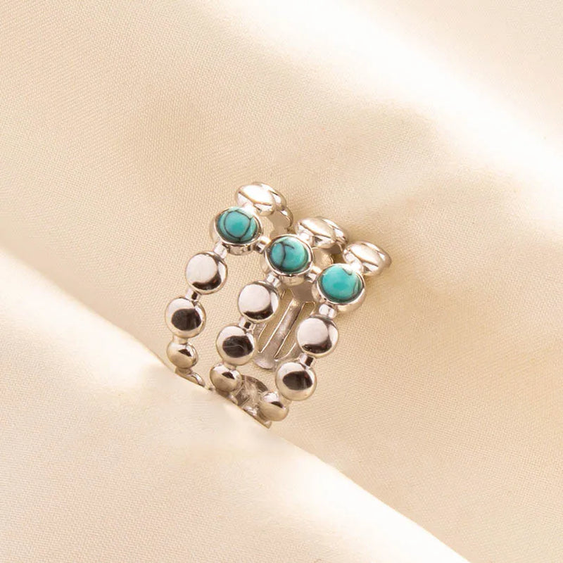 Boho Turquoise Adjustable Ring 