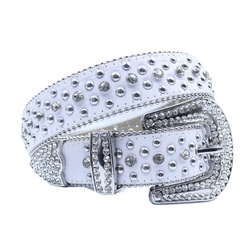 Rhinestone Western Cowboy Belt for Women Unisex