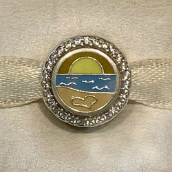 Silver Florida Beach Sunset Palm Charm