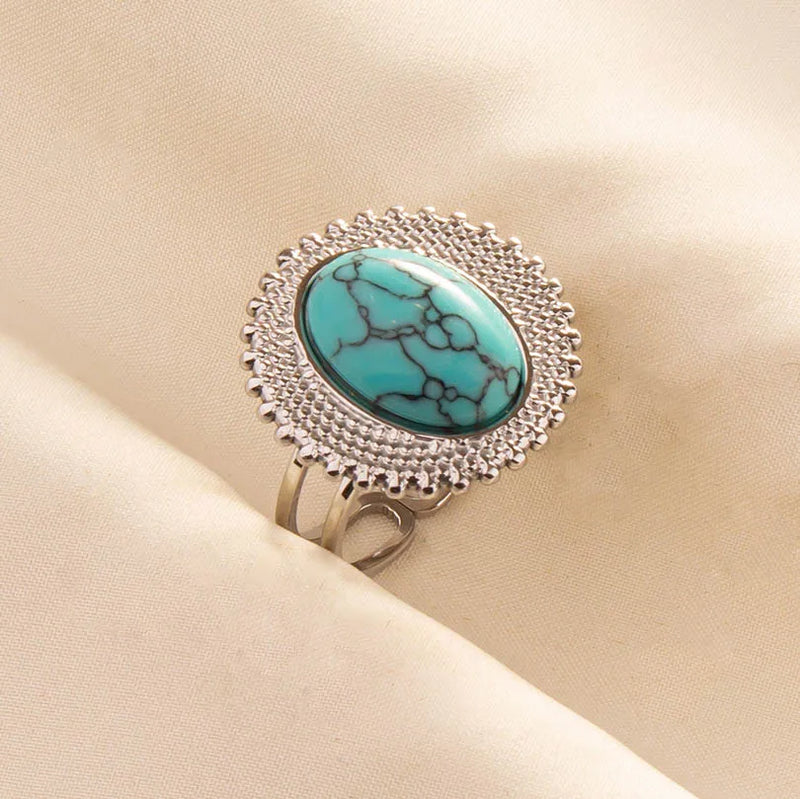 Boho Turquoise Adjustable Ring 