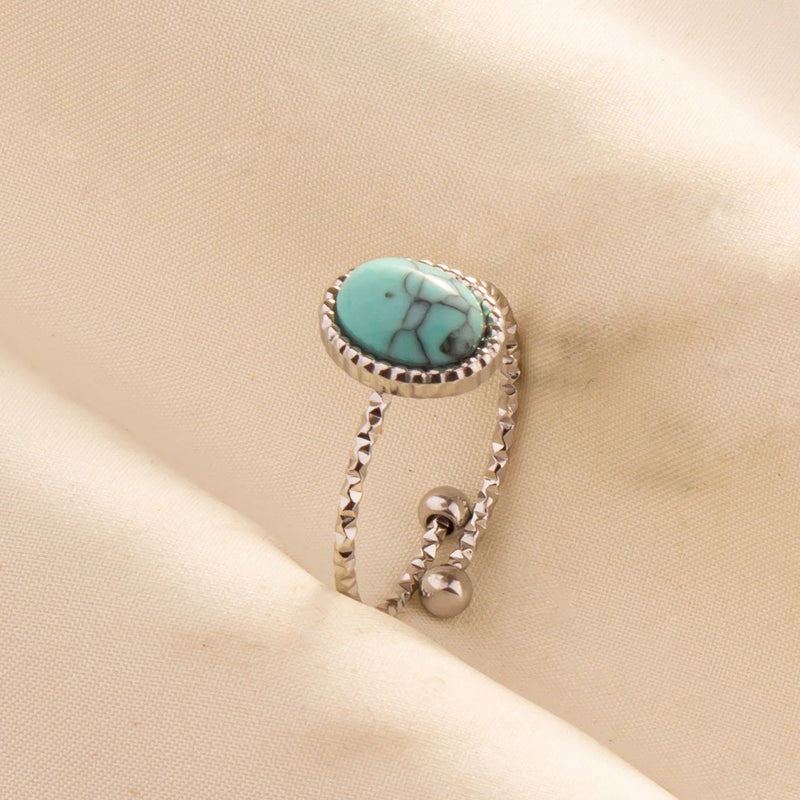 Boho Turquoise Adjustable Ring 