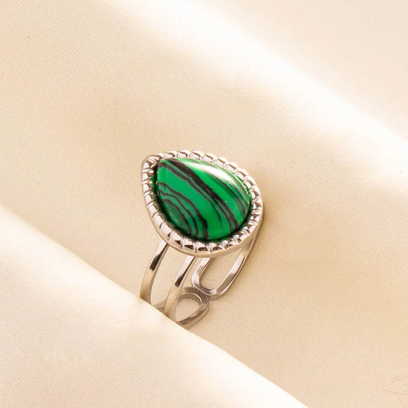 Green Turquoise Adjustable Ring