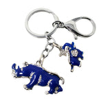 Feng Shui Blue Rhino and Elephant Protection Keychain