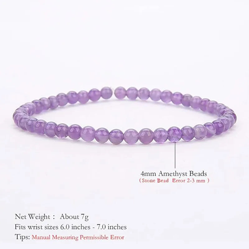 Unisex Natural Stone Beaded Elastic Bracelet