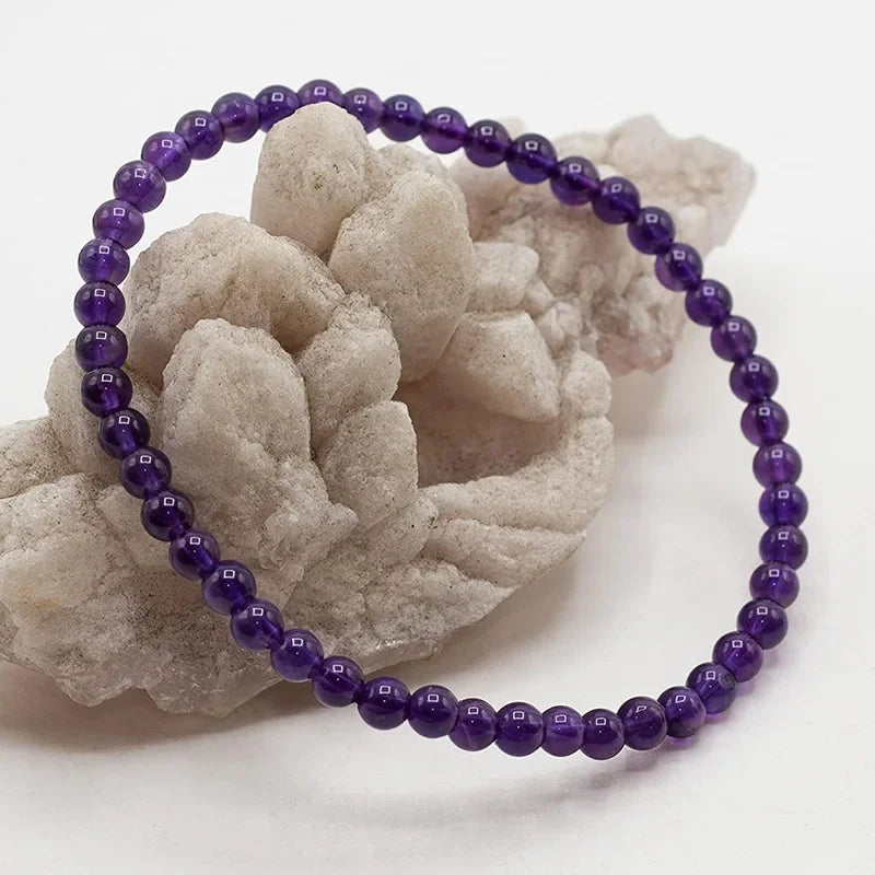 Unisex Natural Stone Beaded Elastic Bracelet