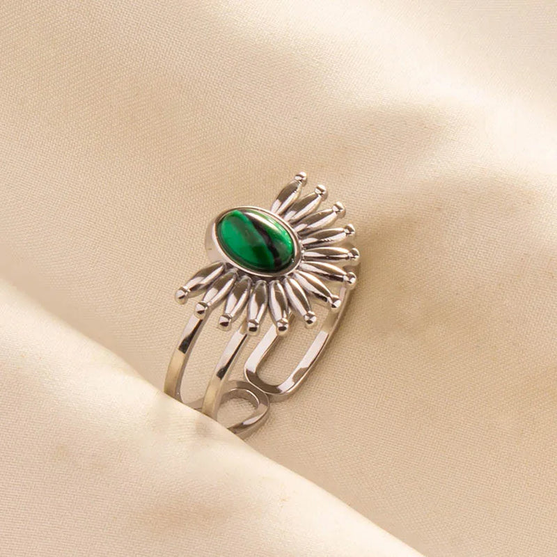 Green Turquoise Adjustable Ring