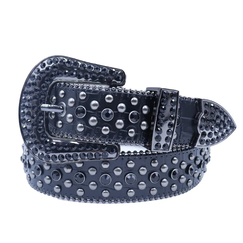 Rhinestone Western Cowboy Belt for Women Unisex