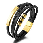 TW10 Gold-Plated Leather Chain Bracelet
