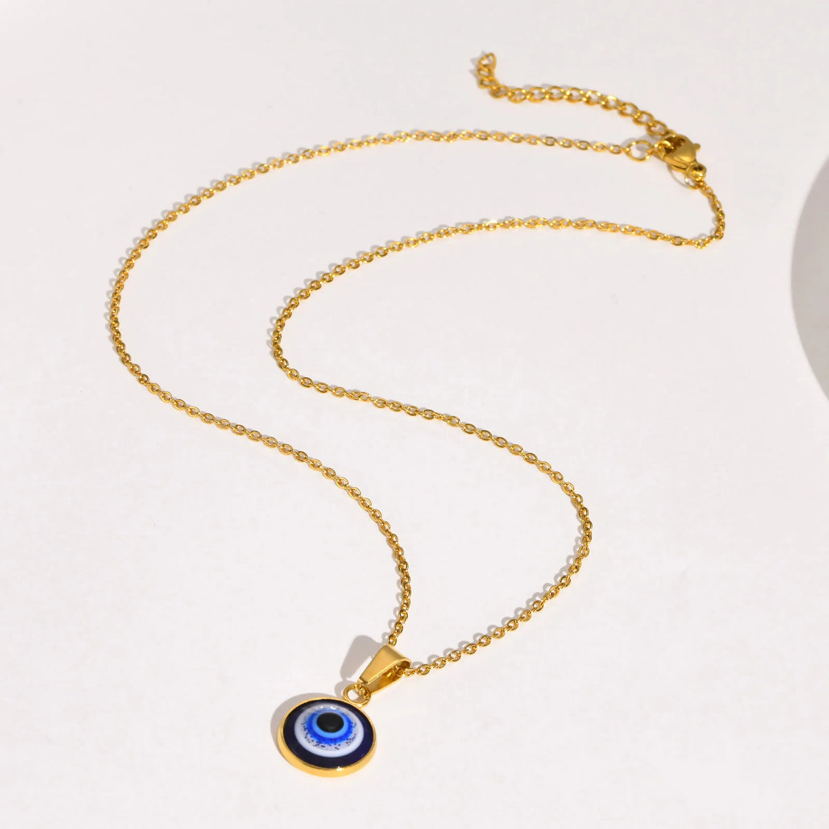 Evil Eye Circle Pendant Necklace