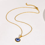 Evil Eye Circle Pendant Necklace