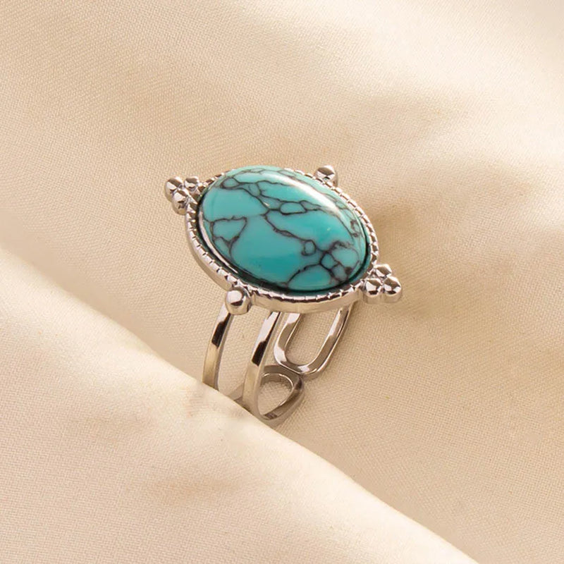 Boho Turquoise Adjustable Ring 