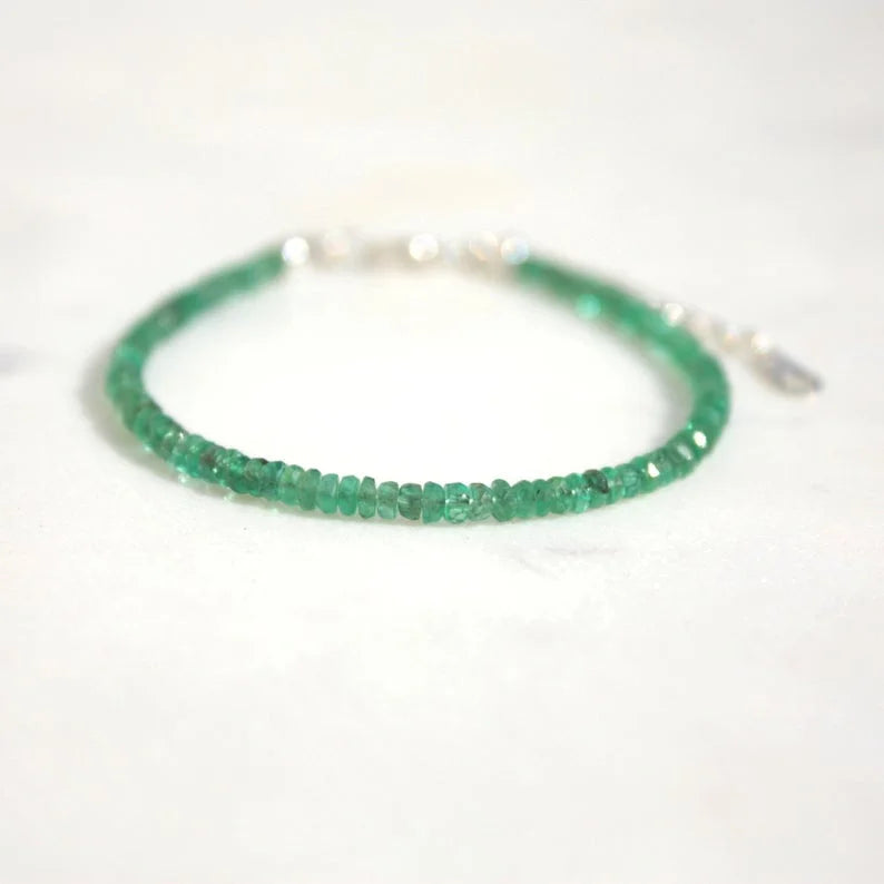 Emerald Faceted Bracelet 